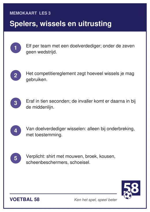 Memokaart van les 3