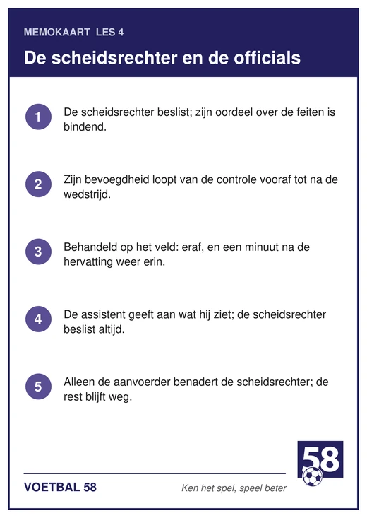 Memokaart van les 4